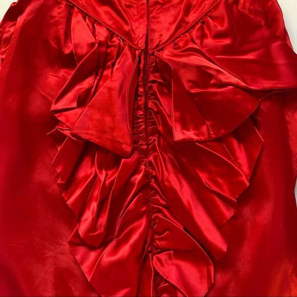 Vintage Deadstock Red Satin Sweetheart Dress Size 9 - Picture 6 of 6